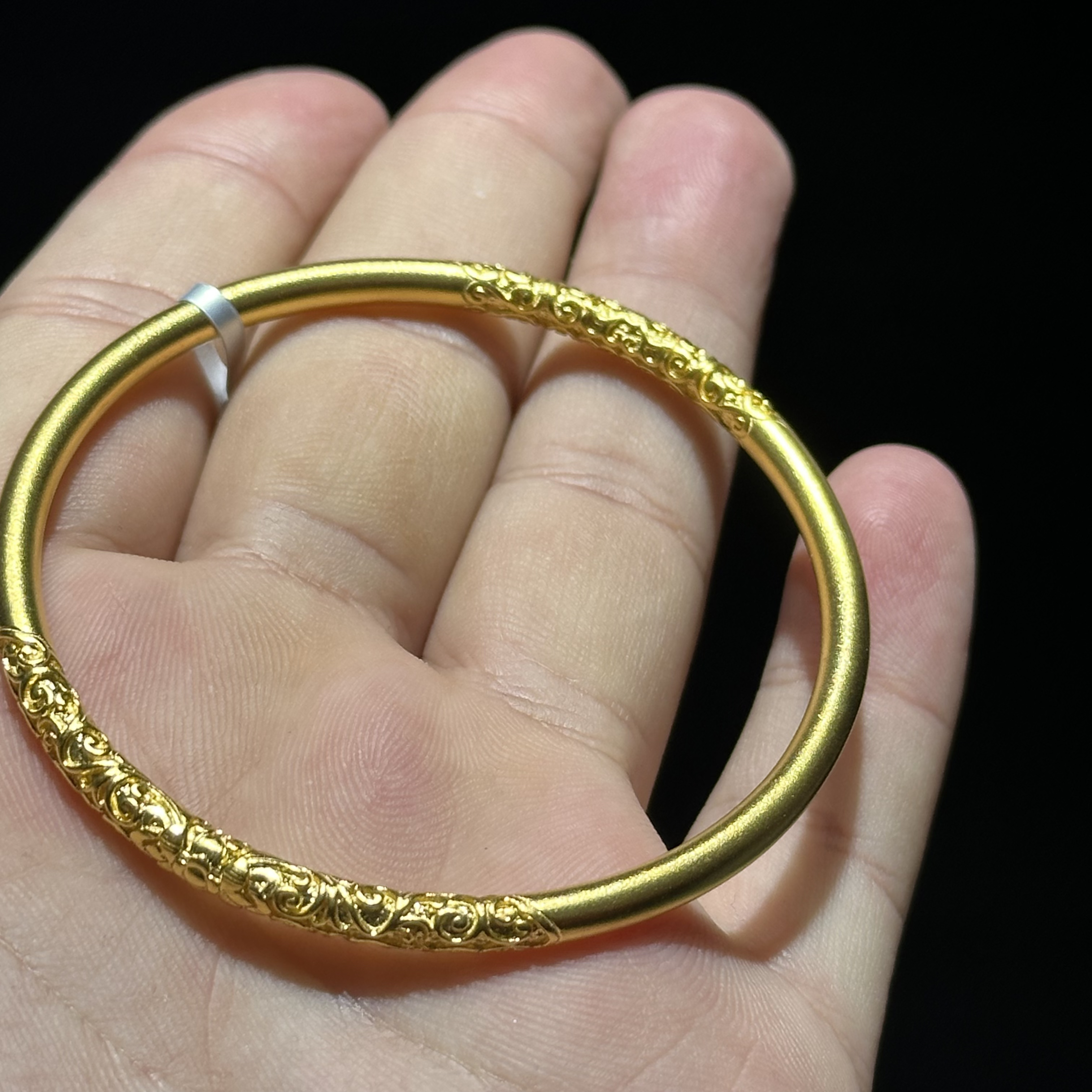 足金9999 卷草纹手镯 55# 35.949