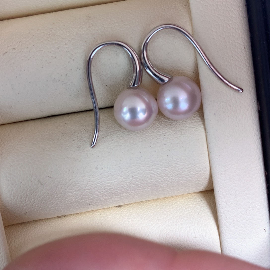 海水珍珠耳饰银S925镶嵌
