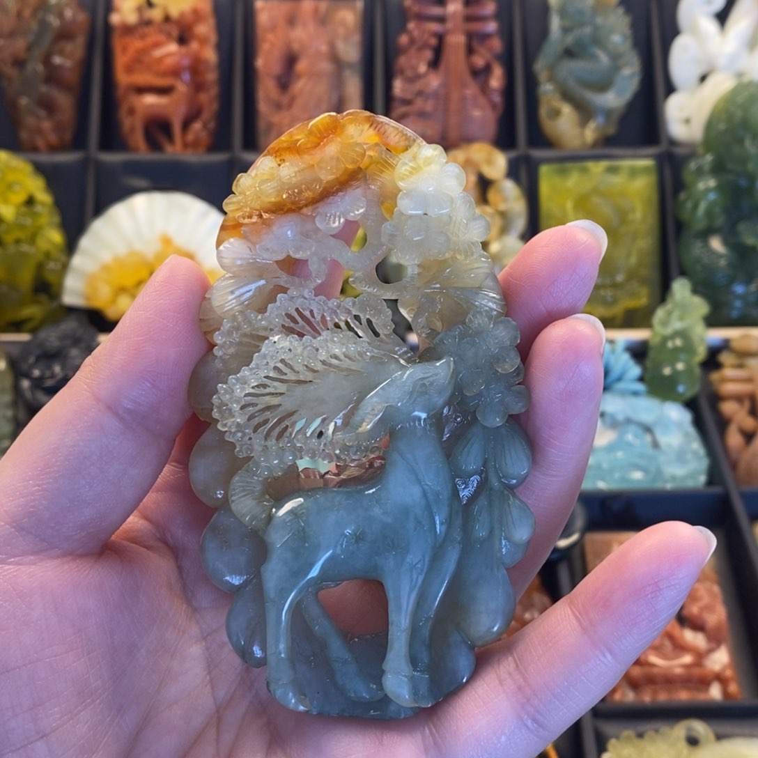 蛇纹石玉合金颈饰