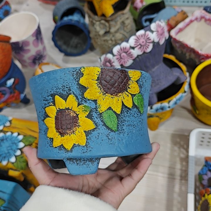 红陶吸水透气的白陶花盆凑满12发货