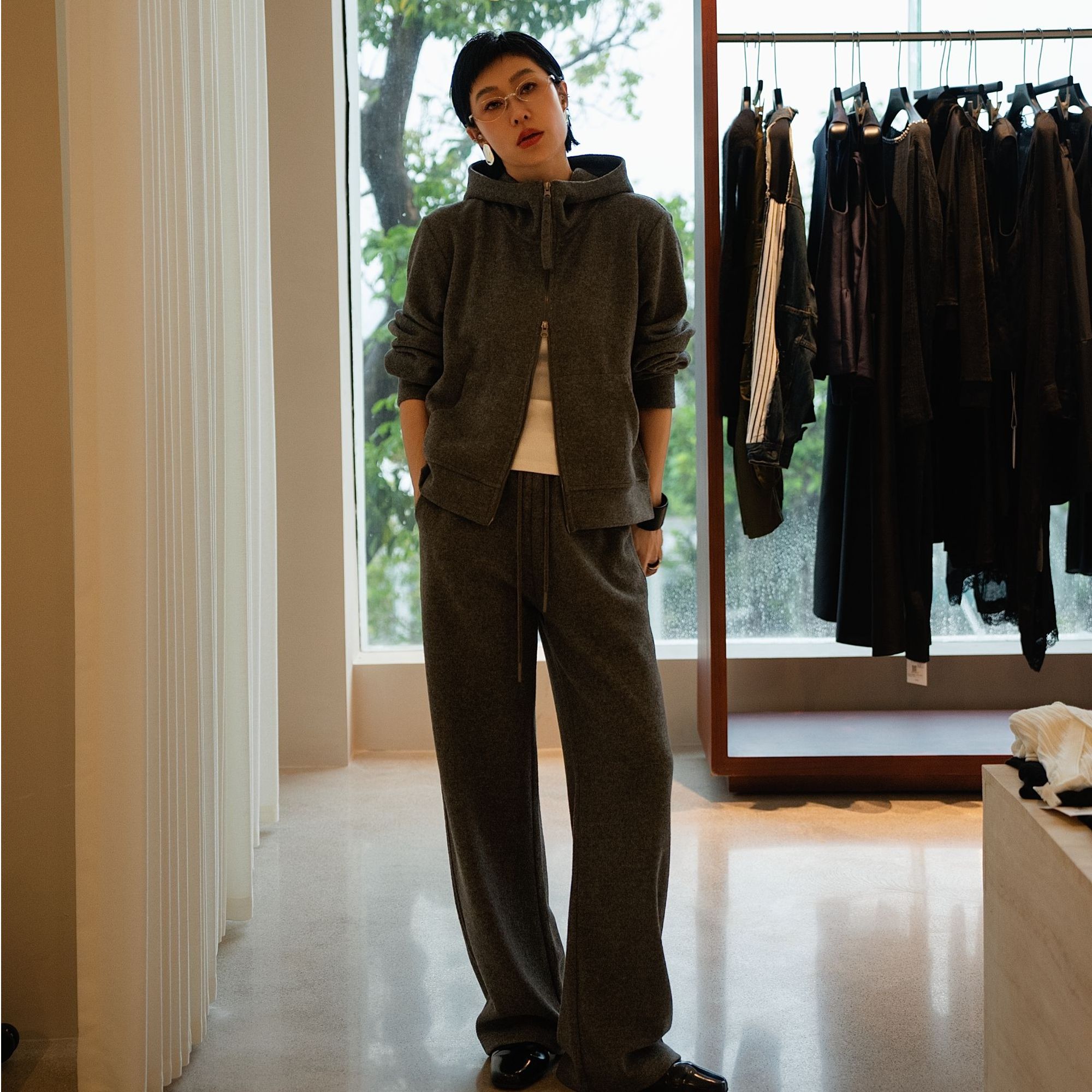 【TTVVN-TIAN】高领拉链卫衣外套+裤子7061