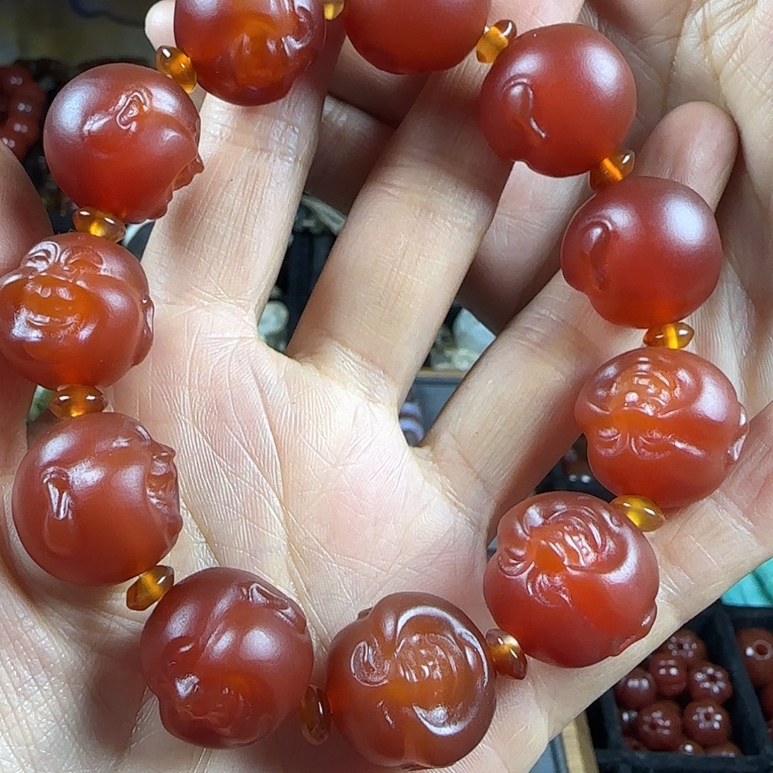 蓝***鼠玛瑙/玉髓未镶嵌颈饰