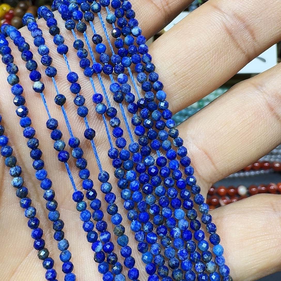 玛瑙/玉髓未镶嵌珠宝半成品青金石切面2.5mm一条