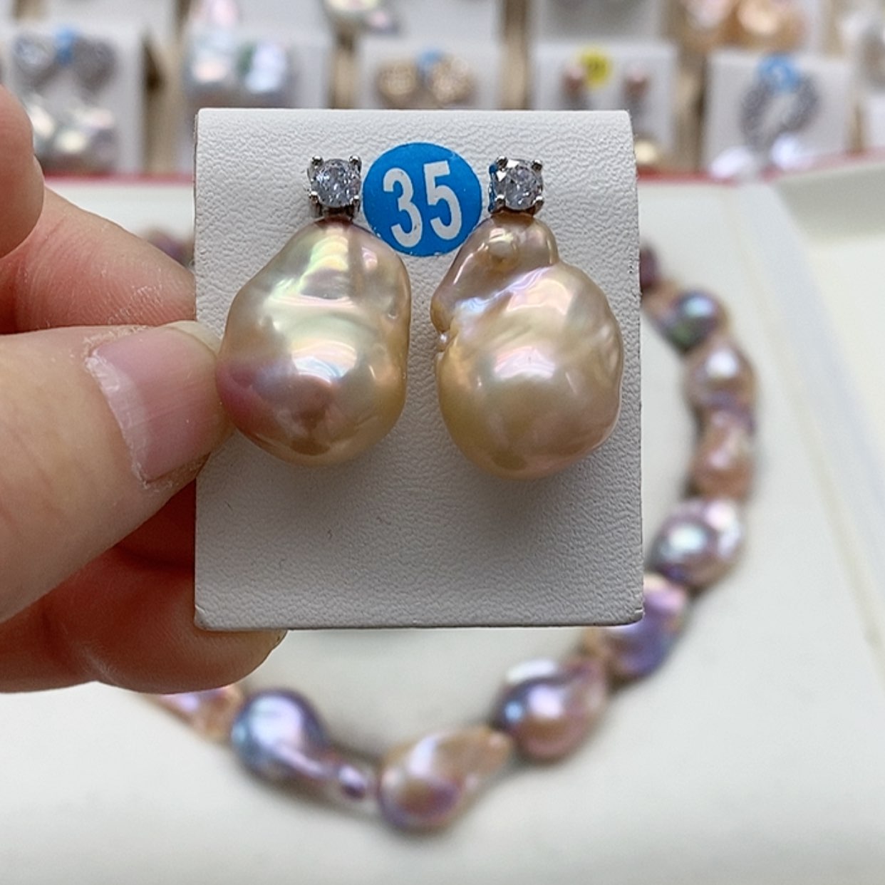 【闪购商品】淡水珍珠耳饰银S925镶嵌