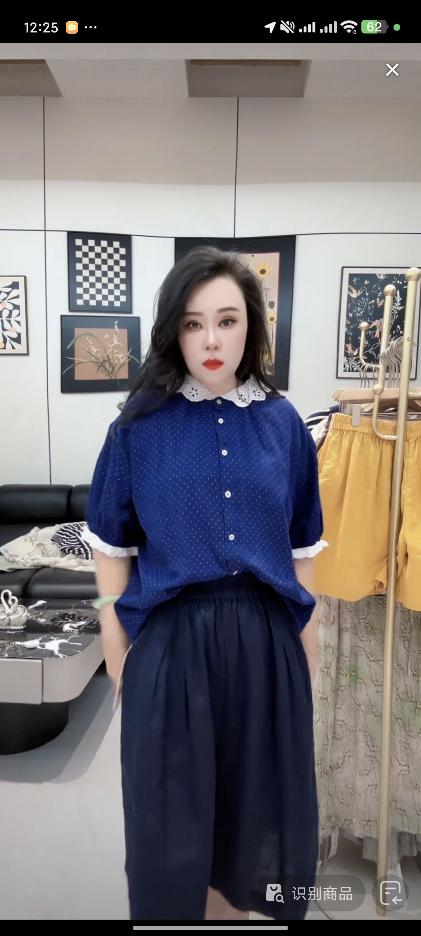 y7064短袖衬衫女夏季百搭蕾丝领宽松休闲设计感上衣
