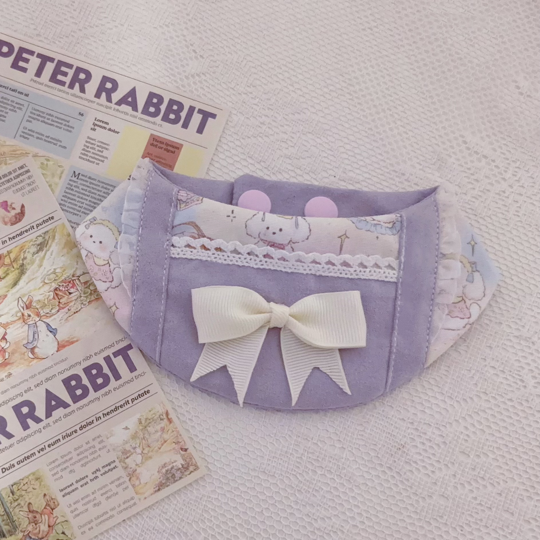 猫咪口水巾原创手工美式狗狗宠物围脖装饰可爱背带裤宠物围脖