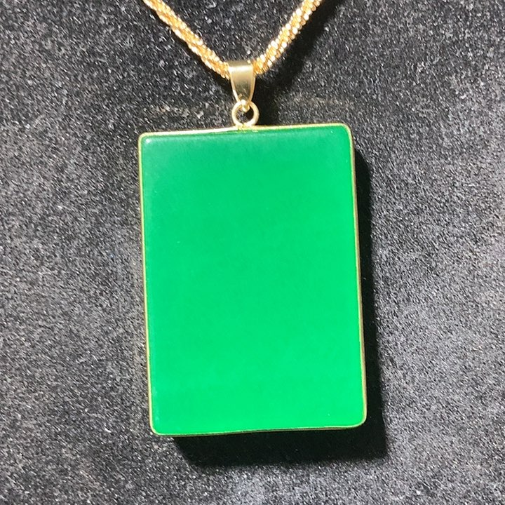 翡翠颈饰14K金镶嵌吊坠