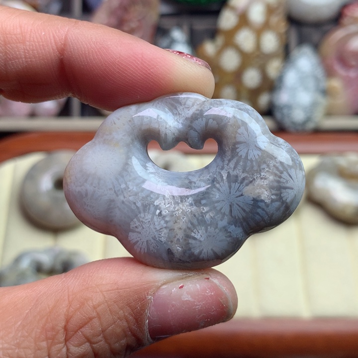 硅化珊瑚（珊瑚玉）颈饰未镶嵌