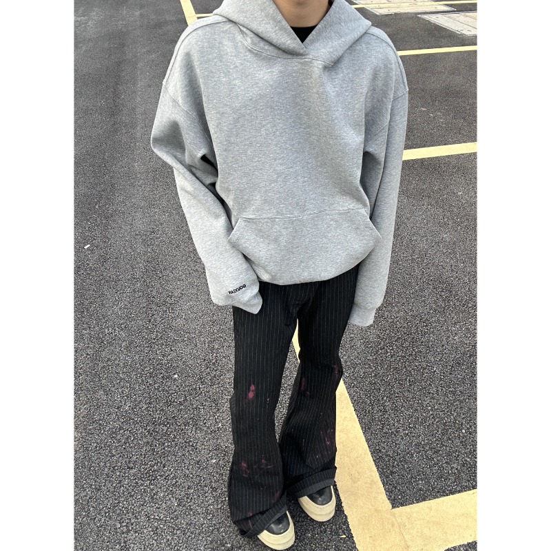 秋季流光风太空棉重磅高级感连帽卫衣高街ins潮刺绣青少年外套