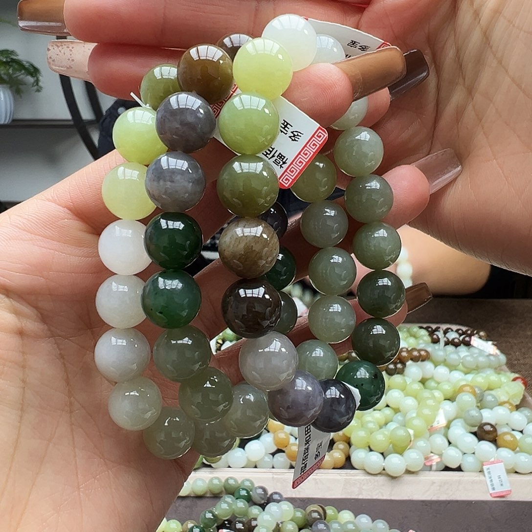 和田玉未镶嵌手链12多宝多样性发其一