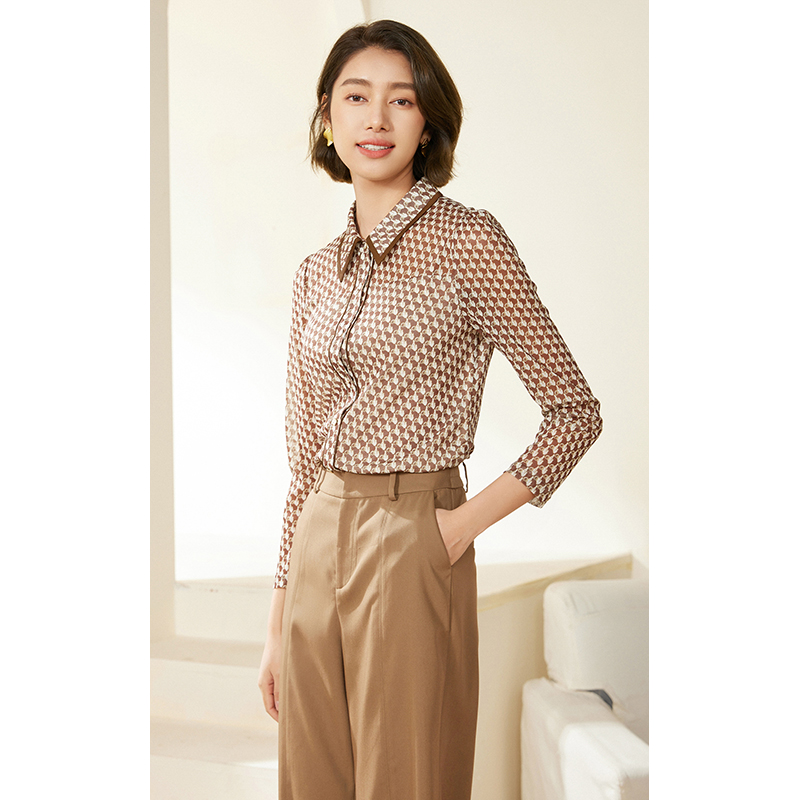 乔万尼衬衫女2025初秋穿搭高级感上衣商场同款EM3C450801