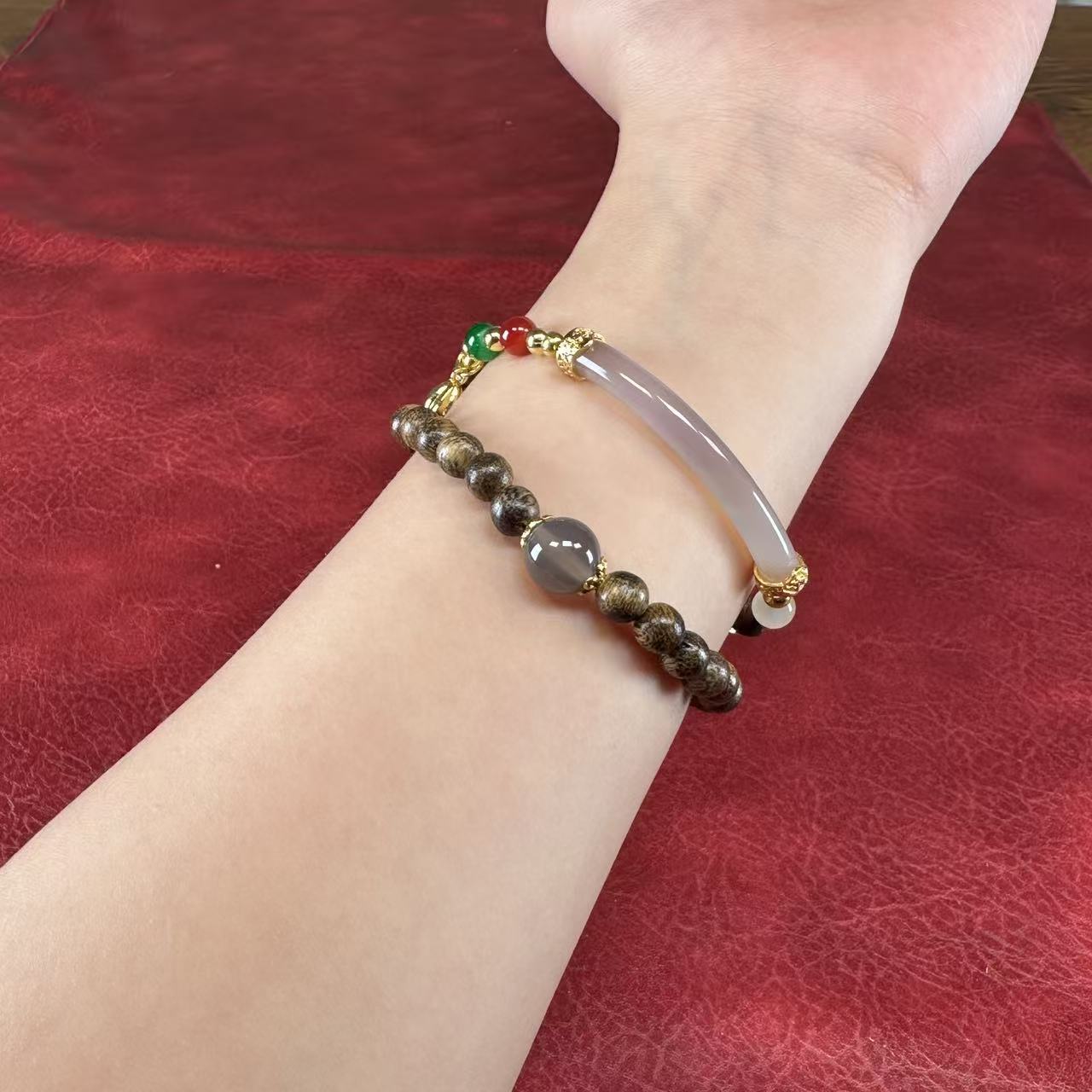 增香沉香木双圈精美手串MK1065