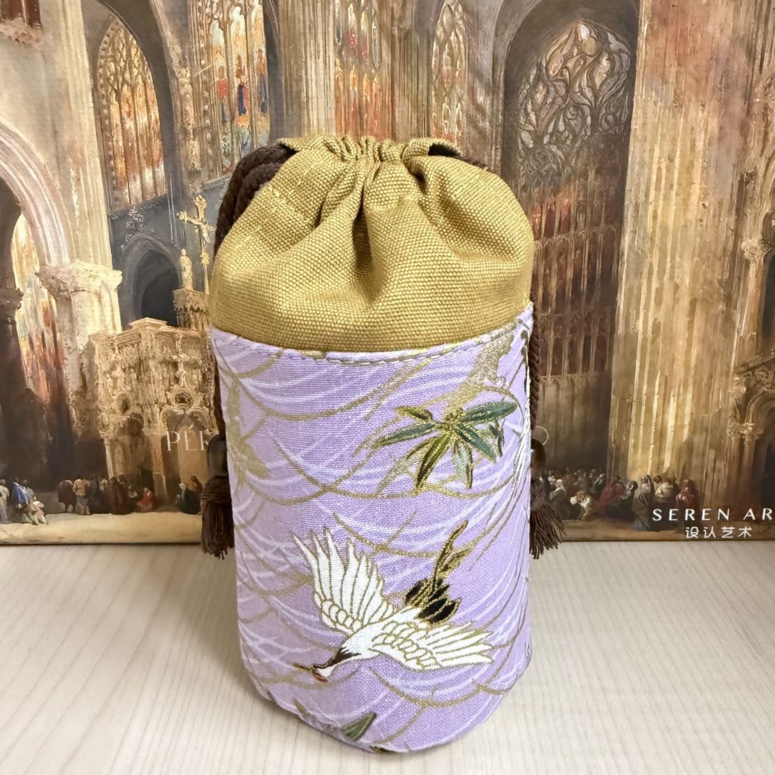 蓓蓓鸣虫_60口径蝈蝈罐绸缎布套（紫色）