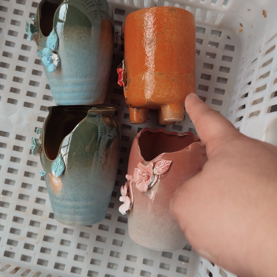 紫砂花盆瑕疵瑕疵