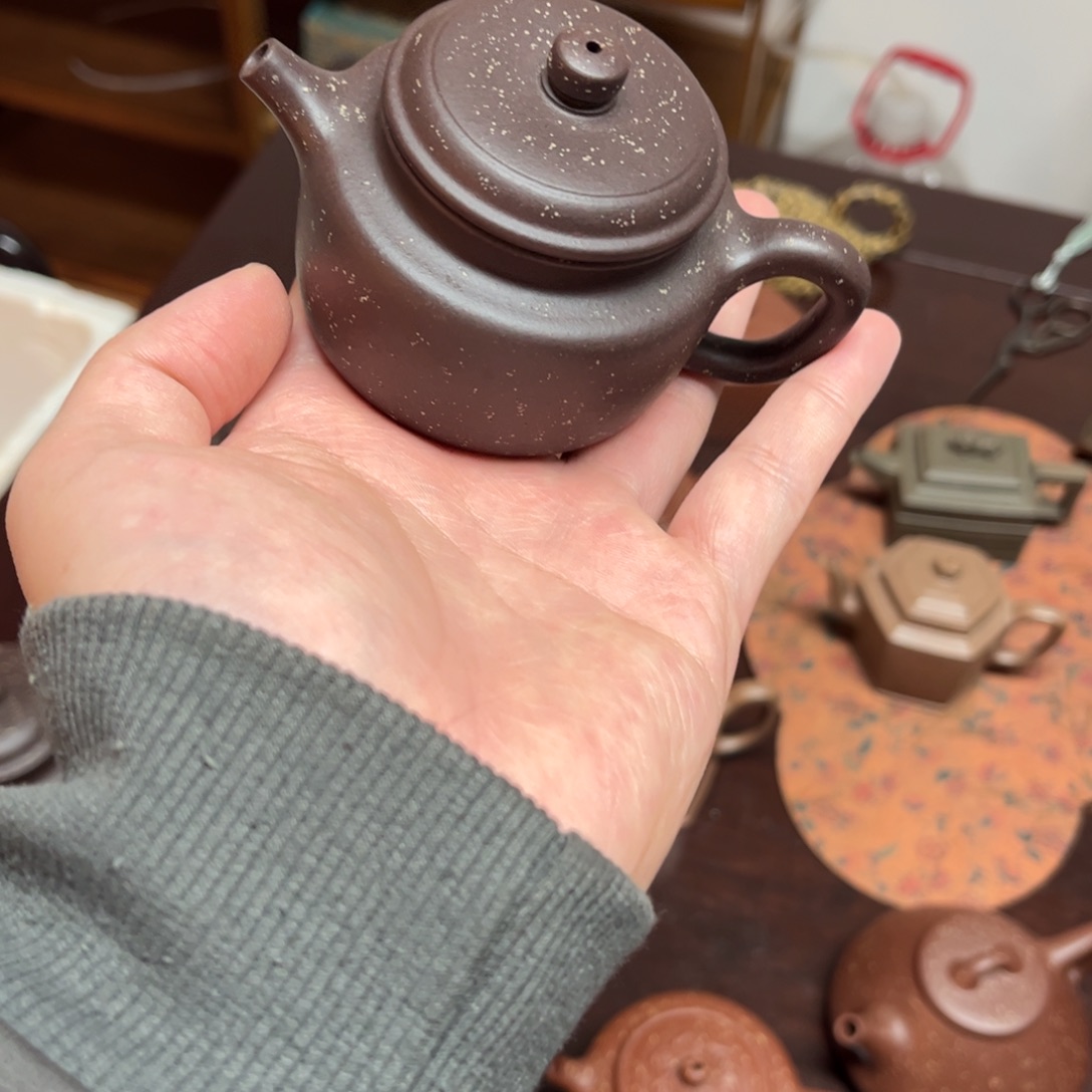 紫砂茶壶德钟紫泥铺砂