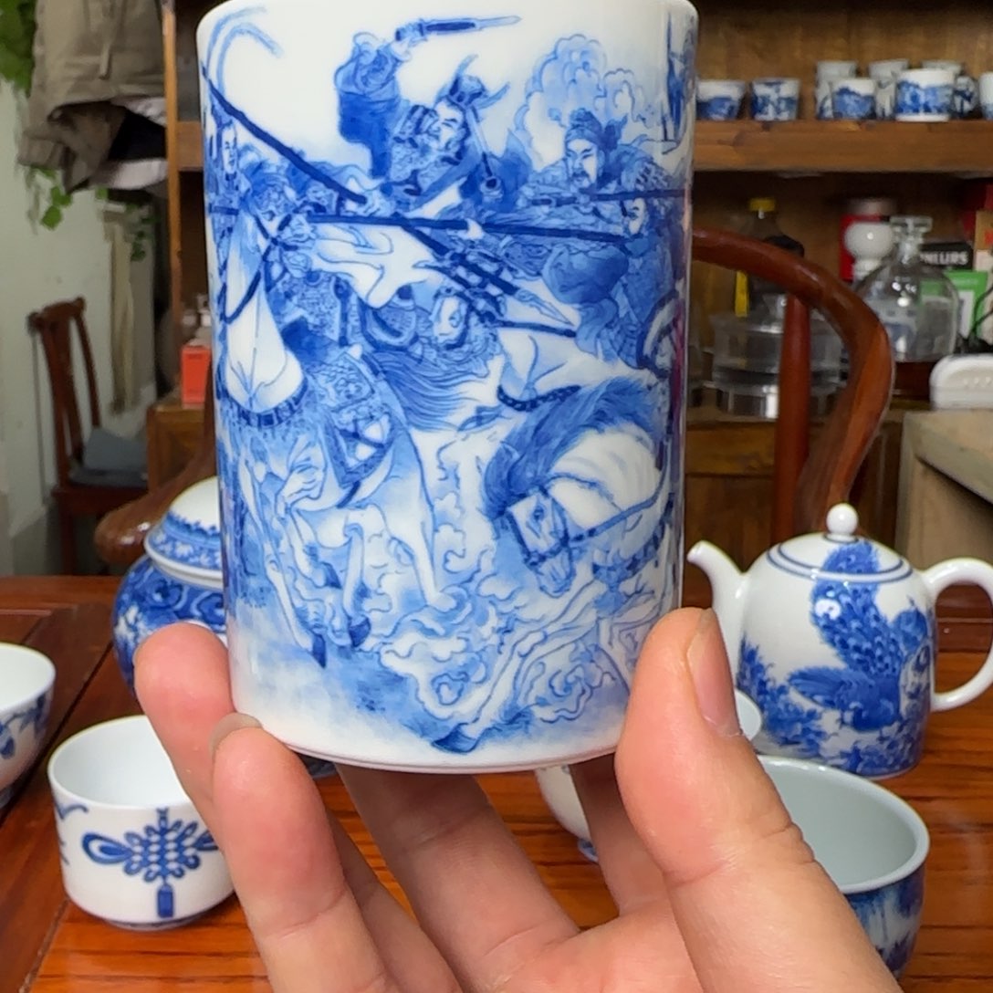 青华三英战吕布手工手绘