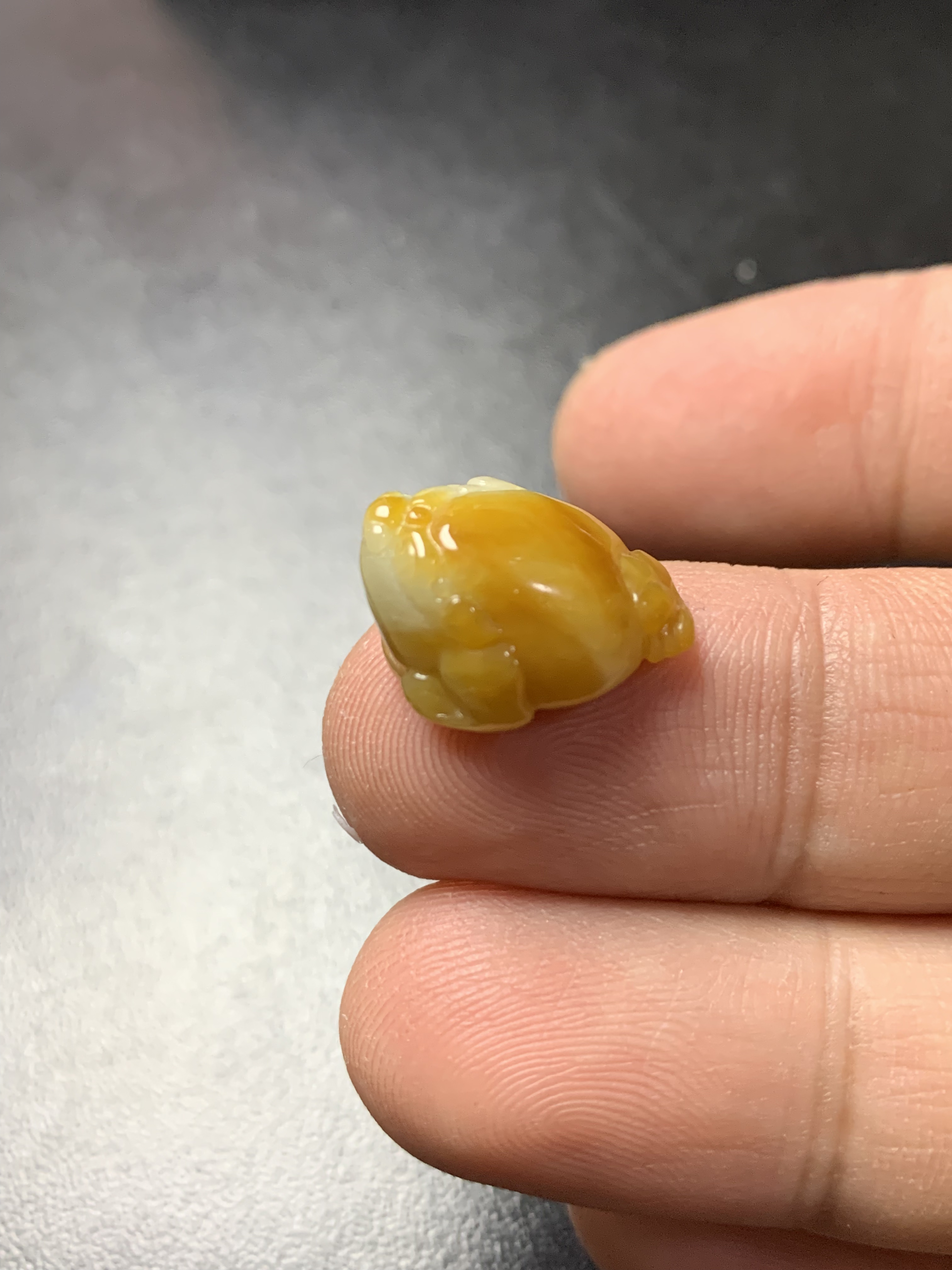 冰胶鸡油黄翡三脚金蟾特色件缅甸天然翡翠A货现货