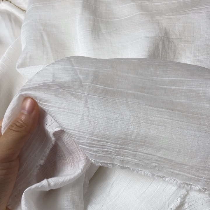 天丝（莱赛尔纤维）白色条纹内衬透明2米