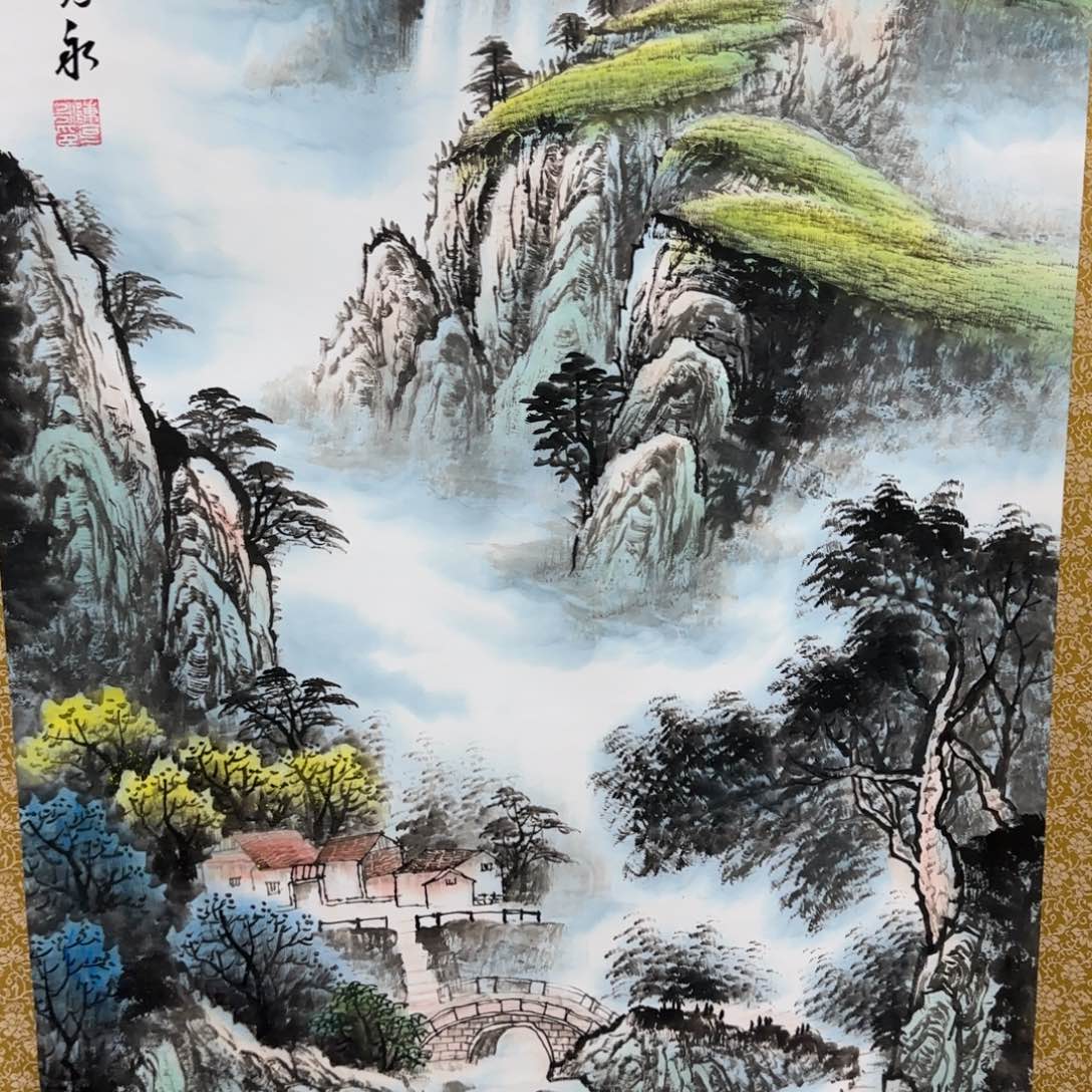 嵩***涛国画QA原创山水作品！带证书！限购一单 