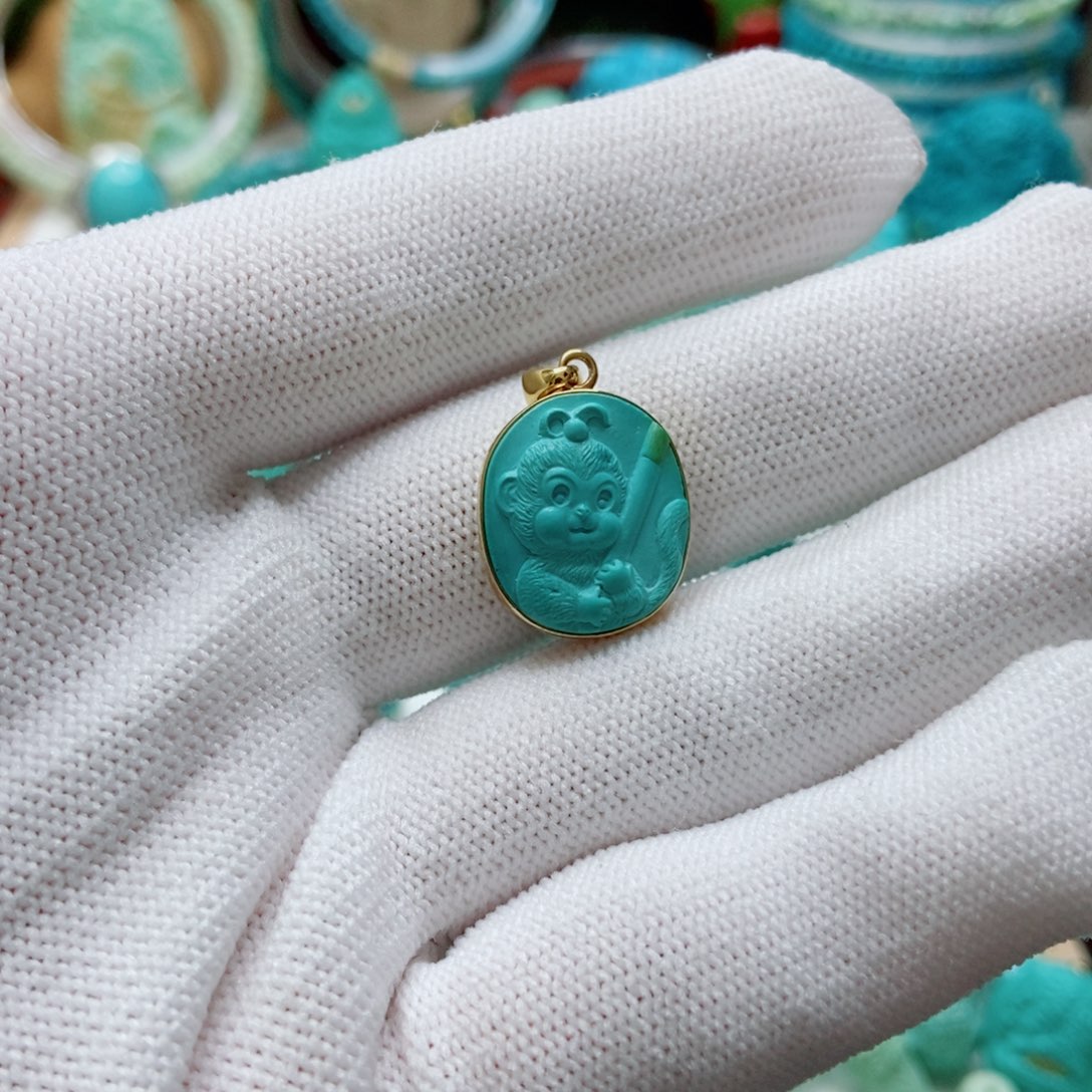 绿松石18K金镶嵌悟空