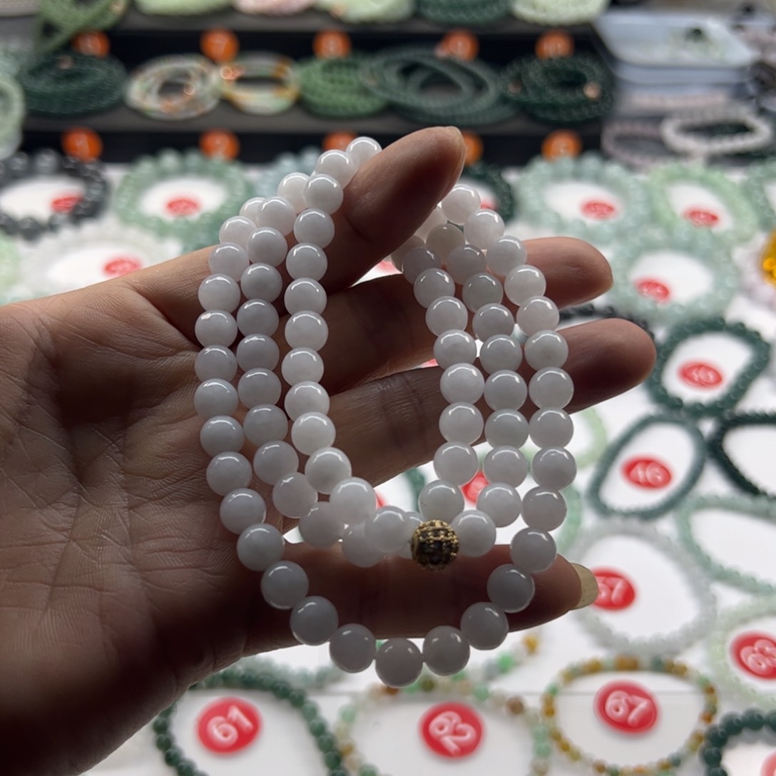 未镶嵌翡翠手链念**心卡8