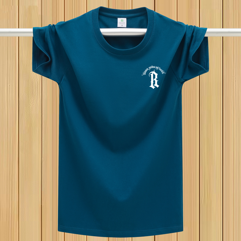 纯棉短袖夏季男士大码运动t恤圆领宽松印花半袖打底休闲百搭上衣