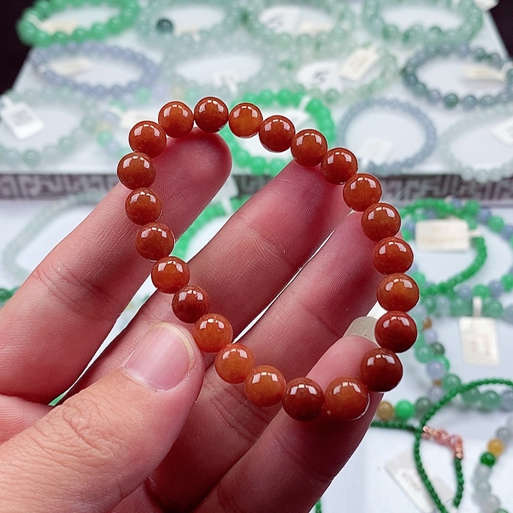 翡翠手链未镶嵌卡7+