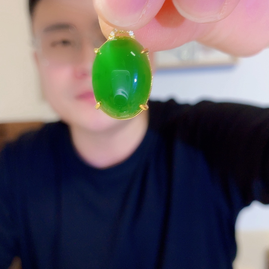 软玉颈饰银S925镀金镶嵌