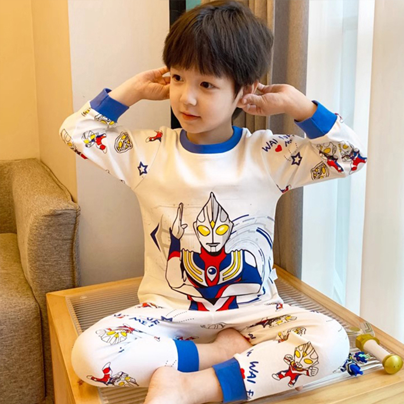 迪迦奥特曼儿童秋衣秋裤秋冬款男童保暖内衣套装纯棉男孩宝宝打底