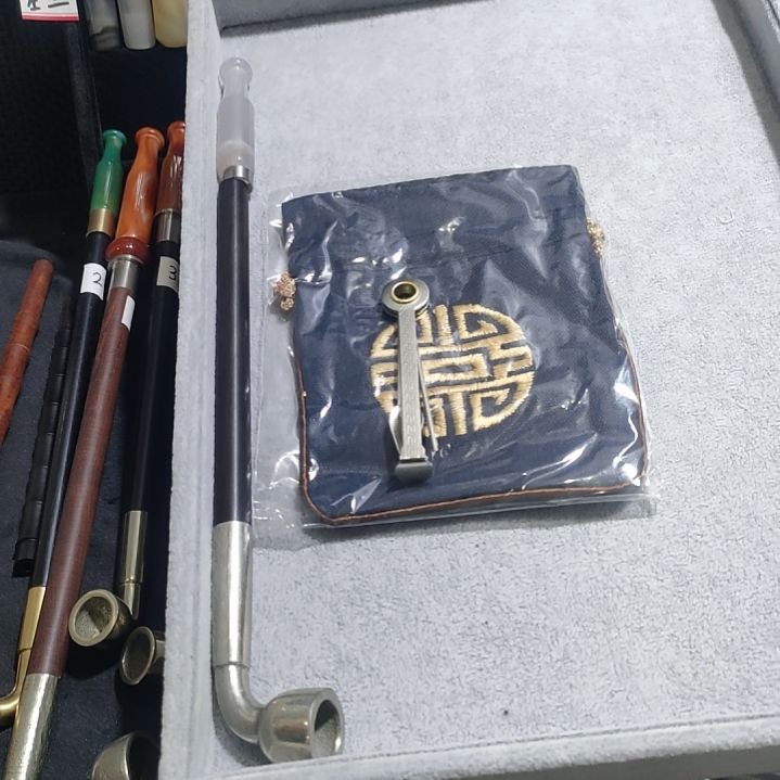 r***睿旱烟袋玛瑙嘴白铜1.7锅总长24.5厘米左右