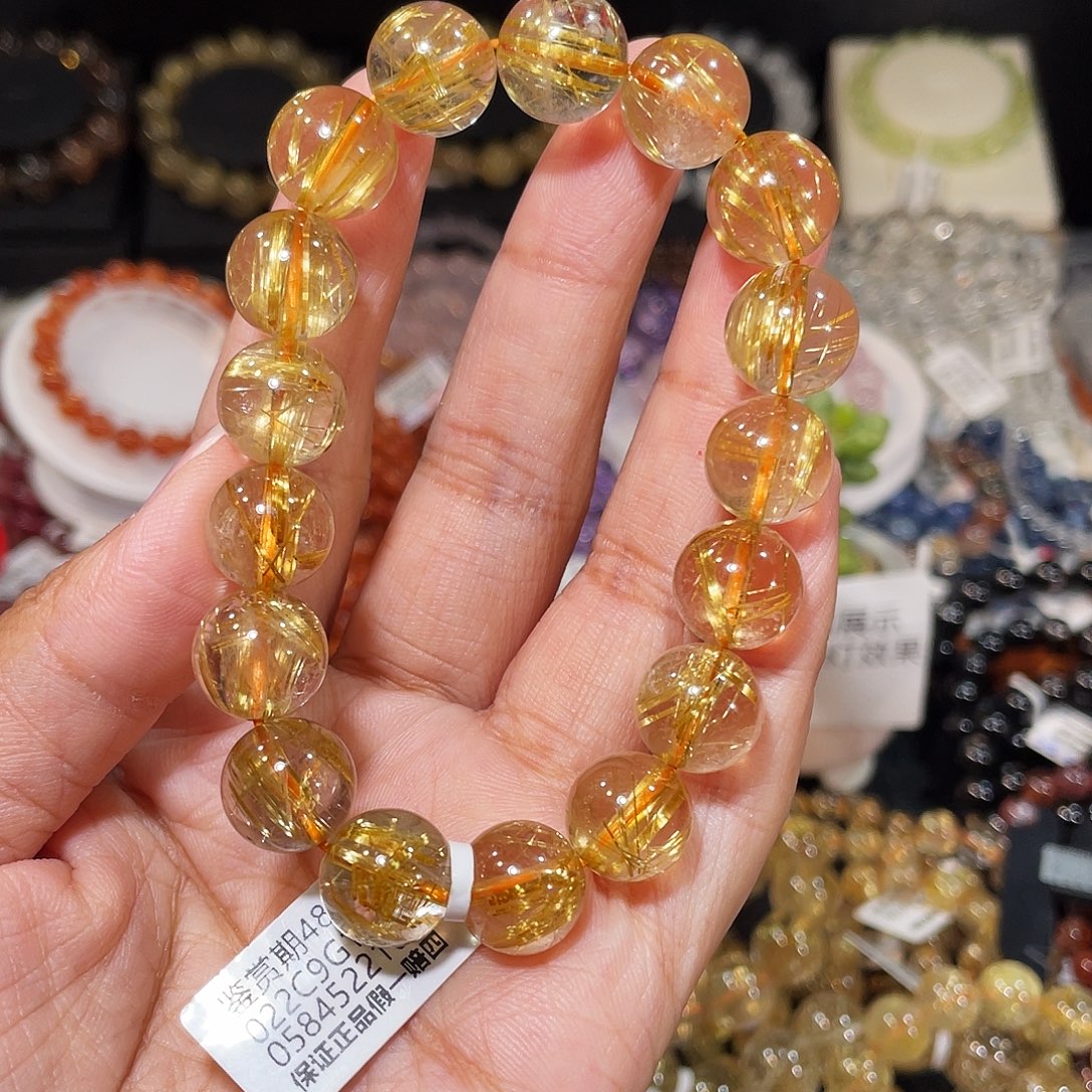 水晶手串未镶嵌烟花钛晶13m