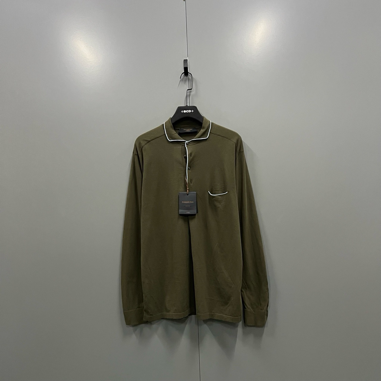 （bb）119 杰尼亚 绿色针织polo长袖 52码/全新/5900/吊牌/007331