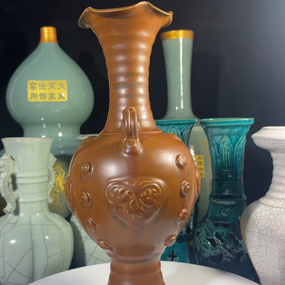 花口瓶花口双耳瓶