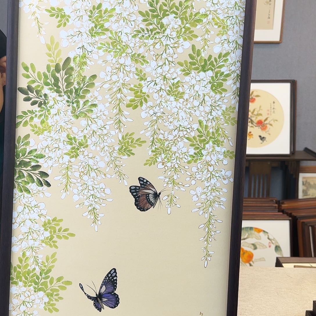 书法手绘带框尺寸： 36*69