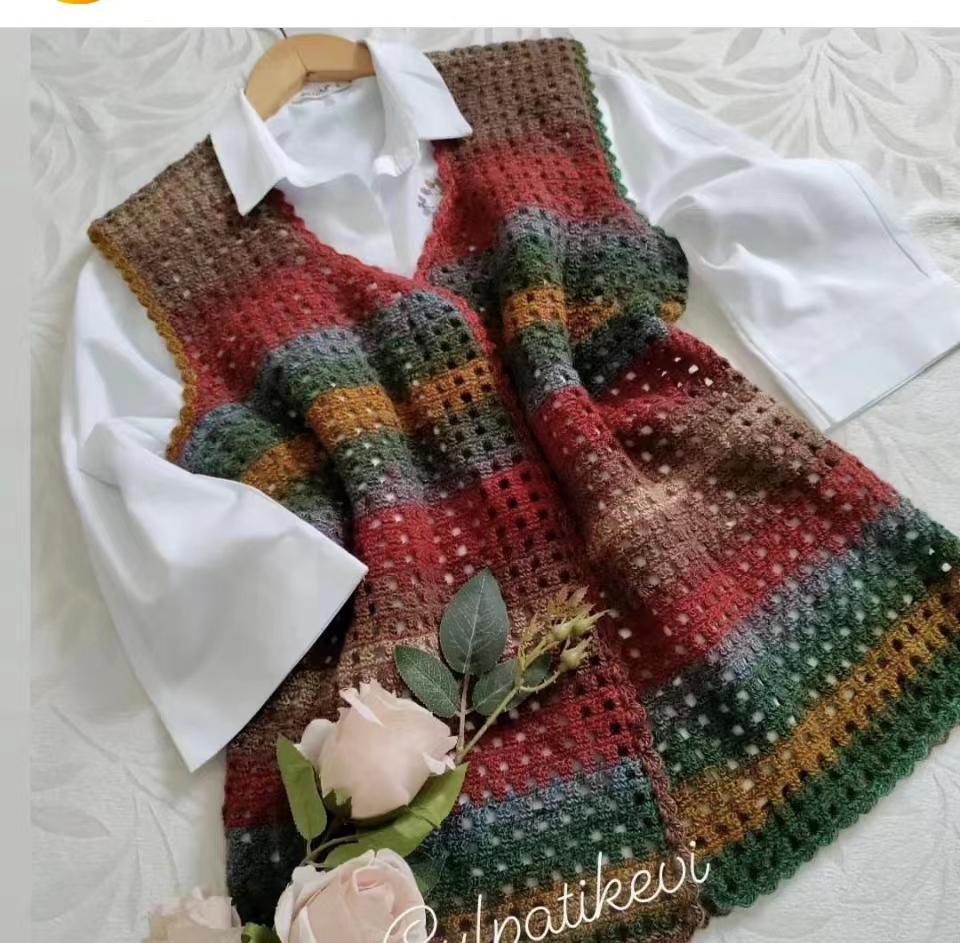 费雯丽1976长段染澳毛毛线钩针棒针爱尔兰披肩段染花式线