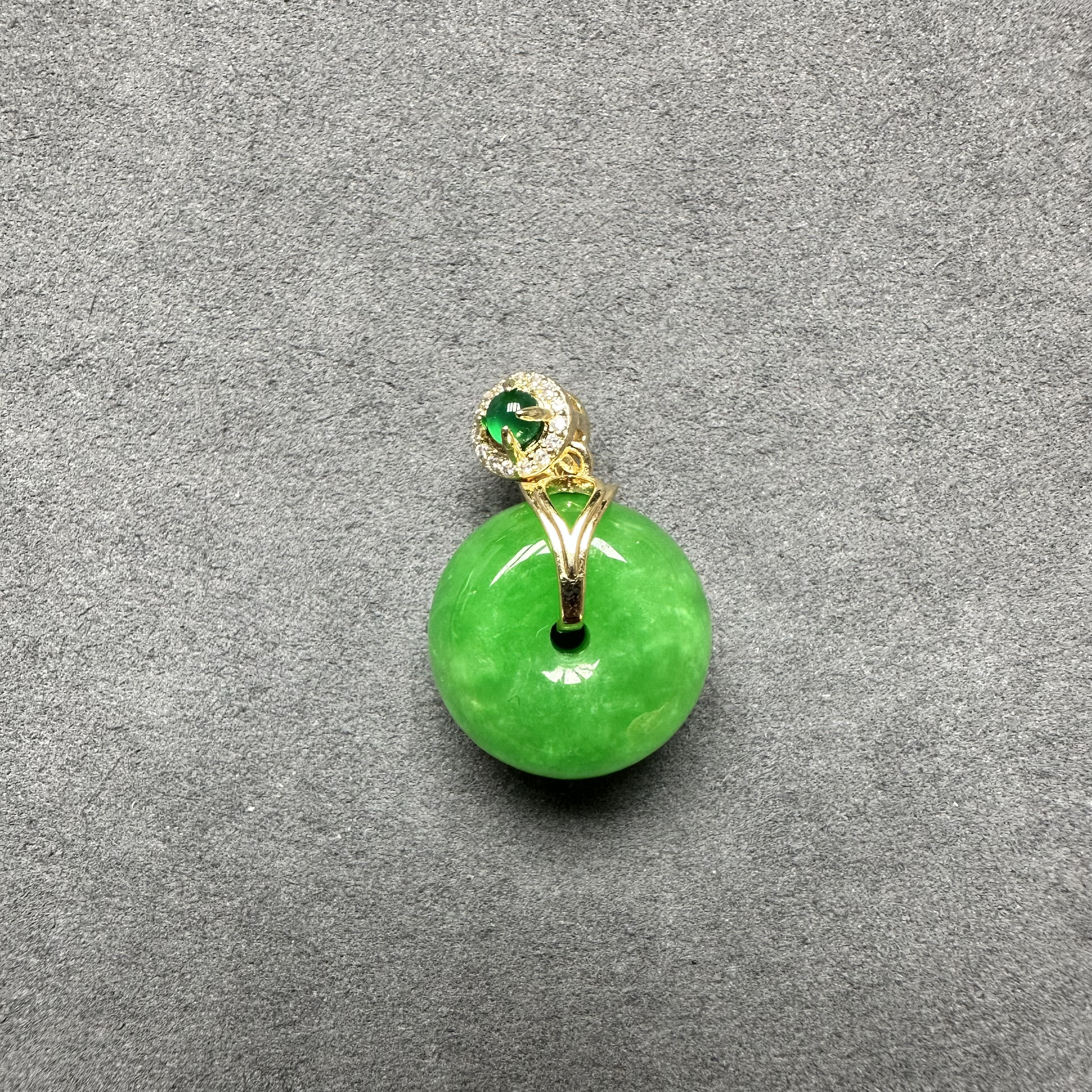 缅A老坑老料高货面包扣吊坠14k