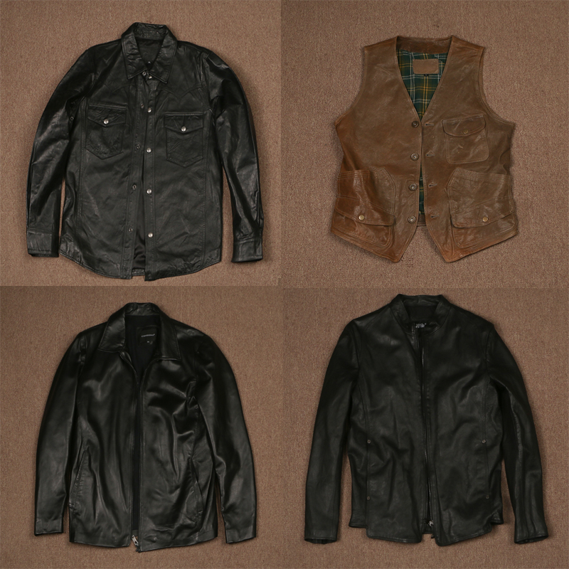 直播间拍  断码清仓粉丝福利款 微瑕牛皮真皮皮衣