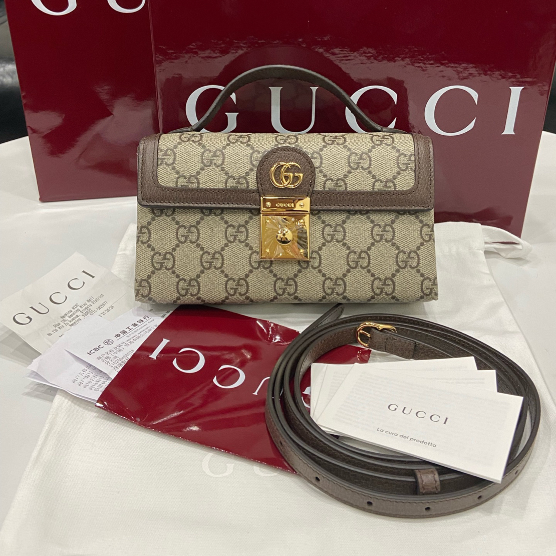 未使用 GUCCI/古驰 OP系列mini相机包/10月全套