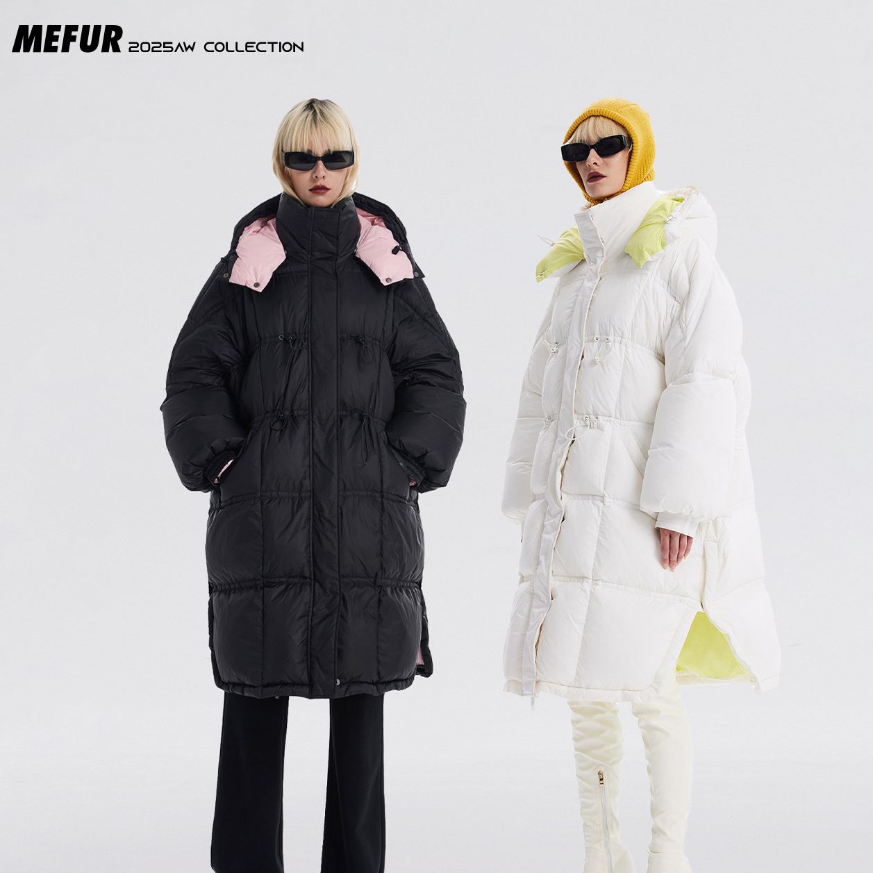 MEFUR 【基础系列】鹅绒冬季原创撞色女式加厚长款羽绒服