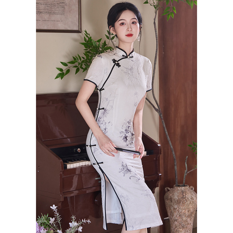 新中式国风清冷气质短袖旗袍2025夏新款年轻款少女日常小个子旗袍