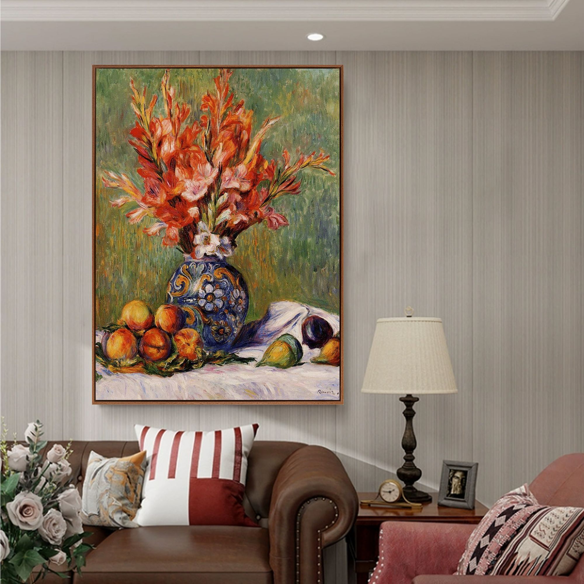博物馆莫奈印象派装饰画挂画经典世界名画静物花卉沙发背景墙壁画