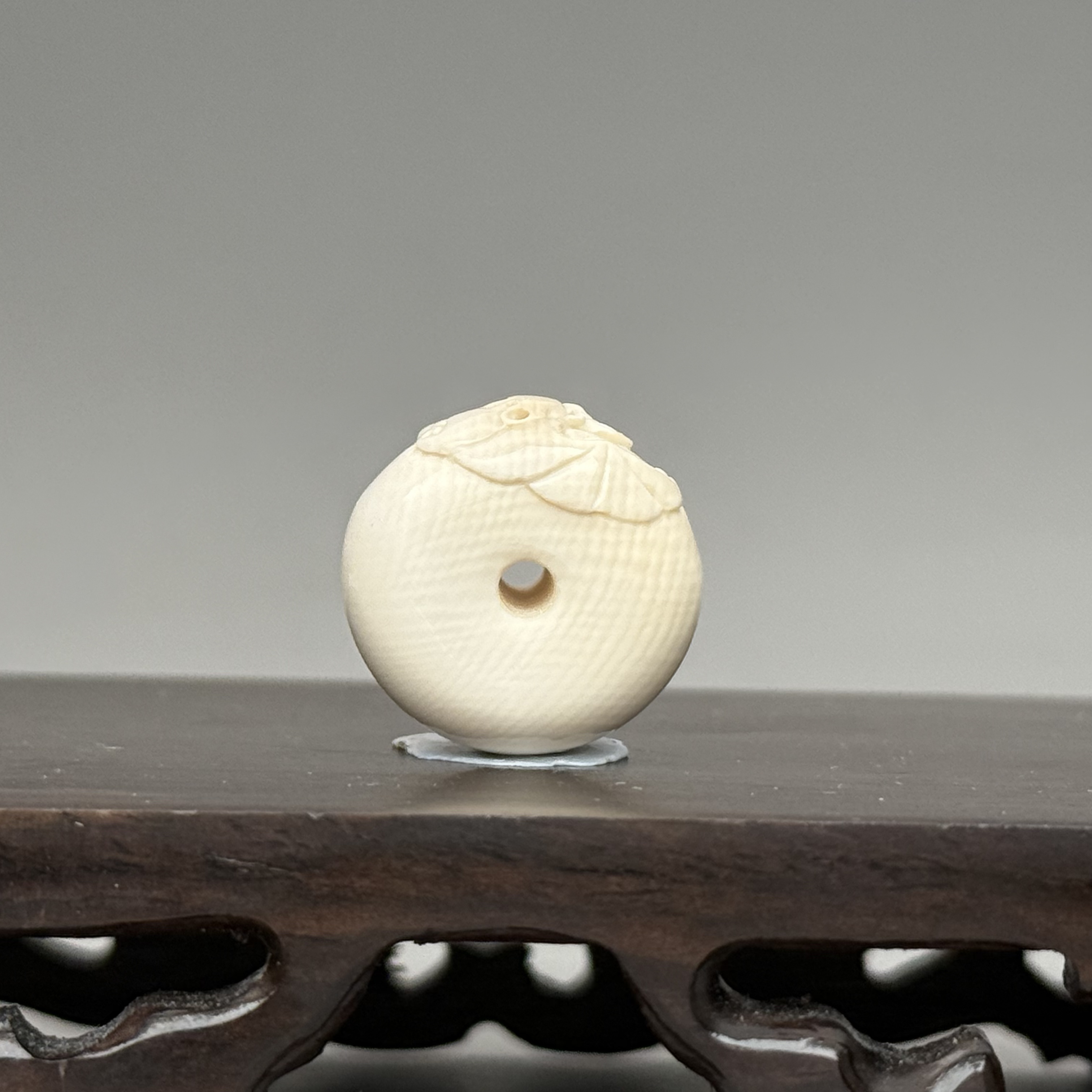 DEZHI/德志21*10mm5g福在眼前平安扣吊坠天然猛犸牙A951