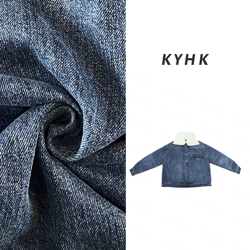 KYHKKYHK复古毛绒翻领套头水洗牛仔夹克棉上衣241247