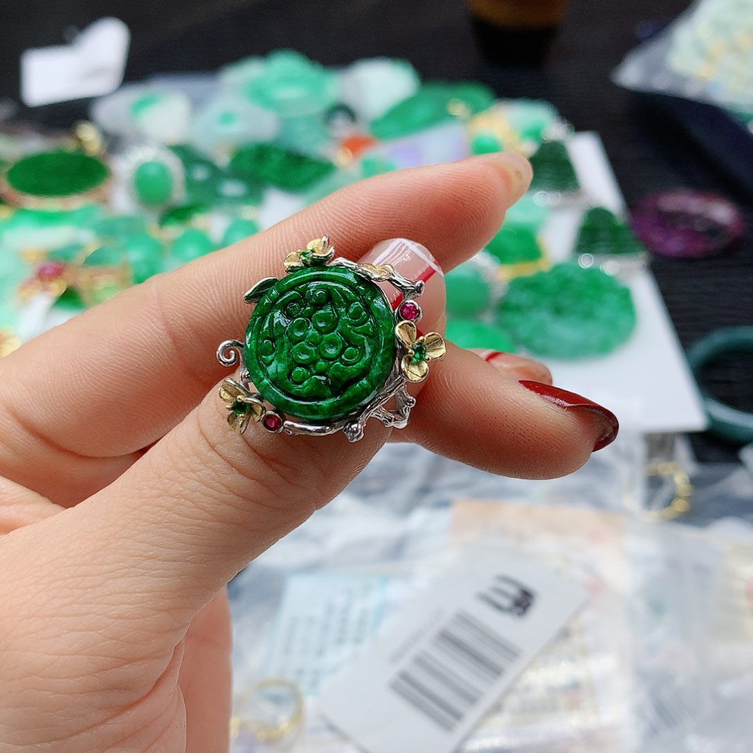 【闪购商品】翡翠戒指银S925镶嵌，