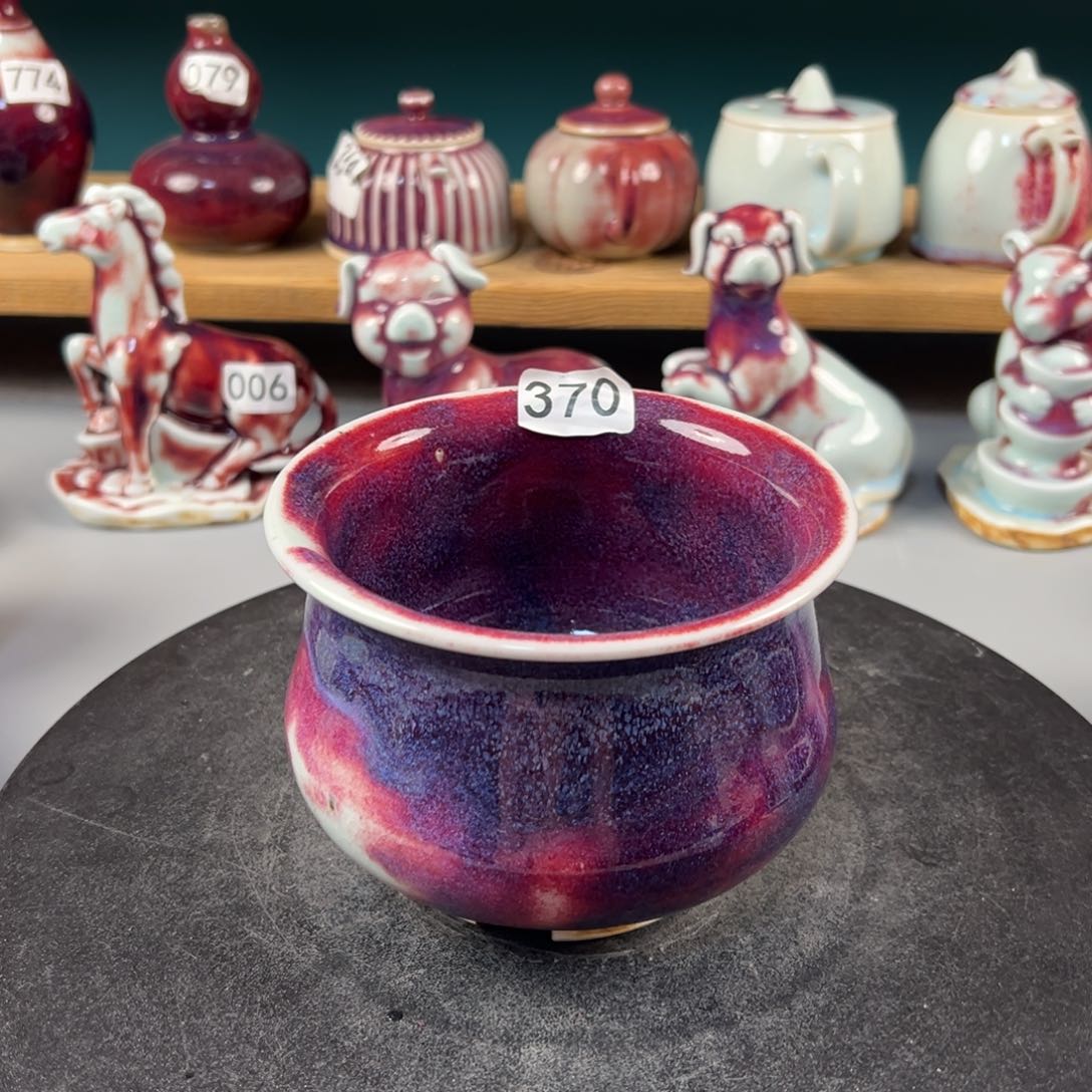 瓷片微瑕花盆纯手工