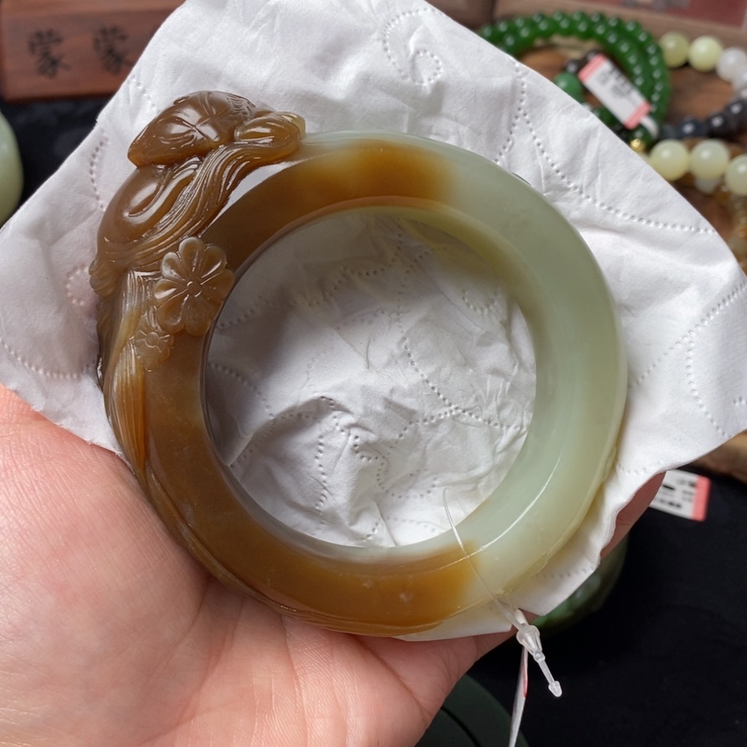 和田玉未镶嵌手镯58.2