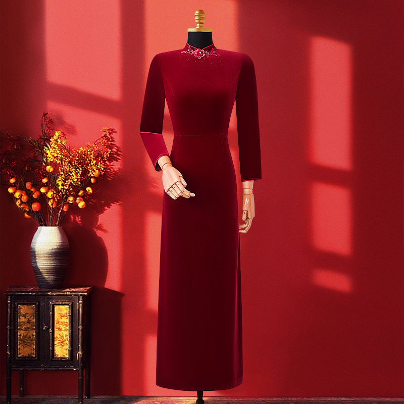 『红绒庭』名兰世家喜婆婆喜妈妈婚宴礼服新中式连衣裙MQZ01D10093