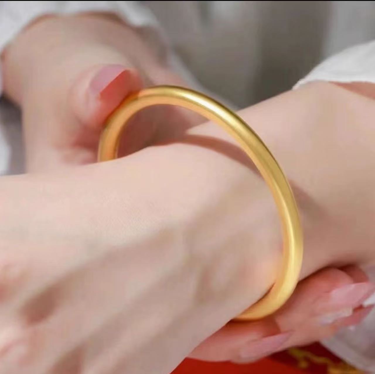 黄金999素款磨砂手镯