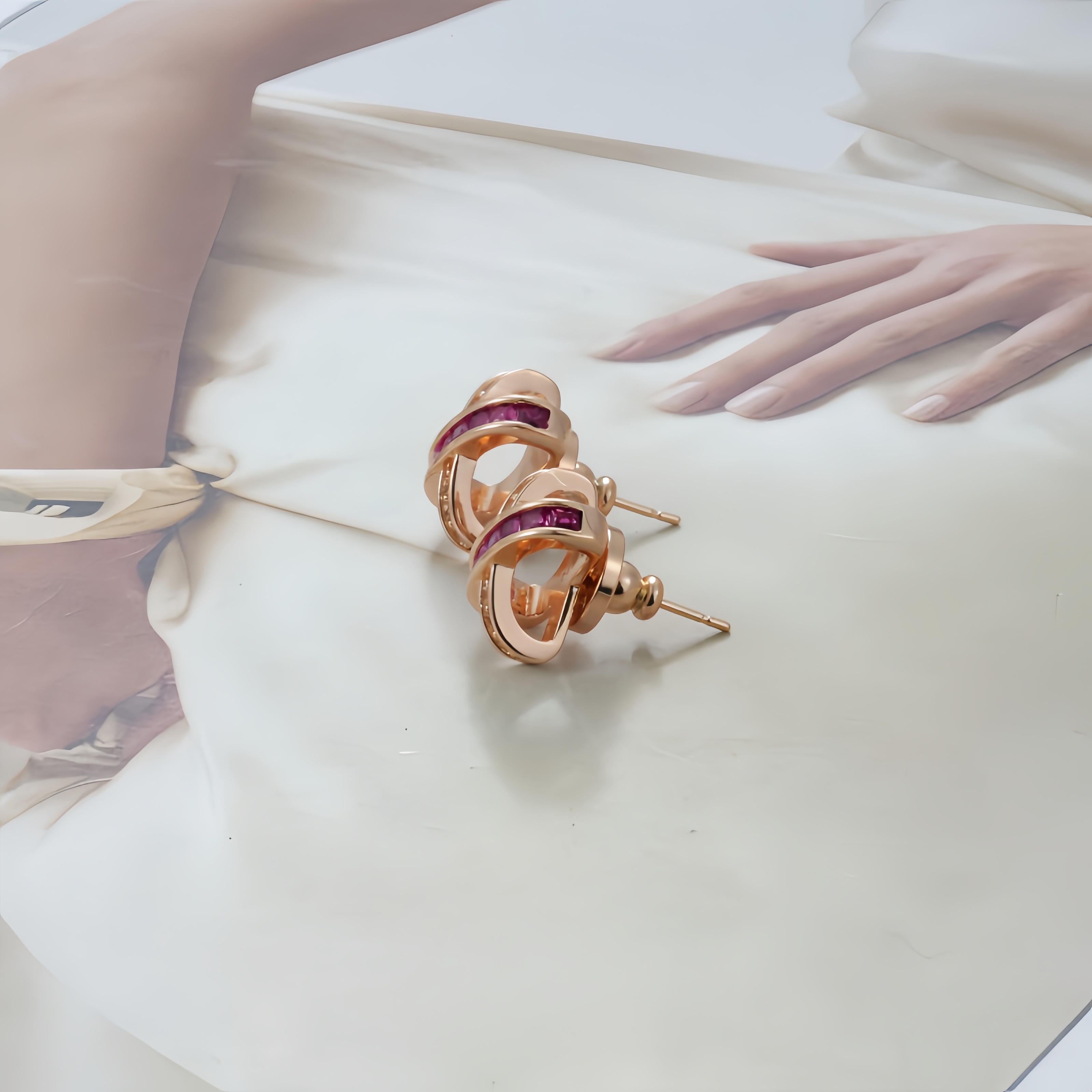 铜合金仿水晶耳饰 耳环8531