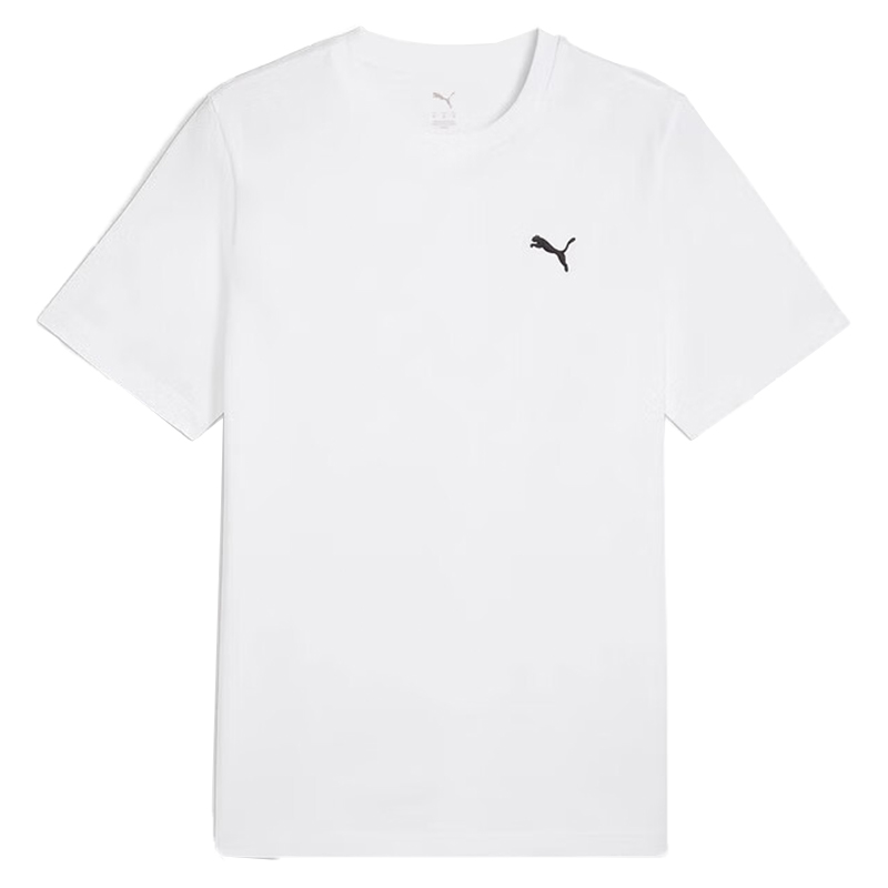 PUMA彪马男子-WARDROBE ESS Tee-白针织无领短T恤63292002